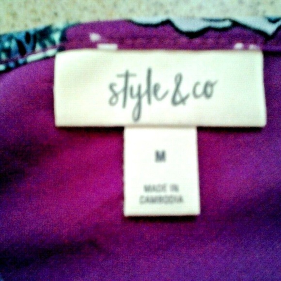 Style & Co.  Purple Floral Top - Picture 3 of 6